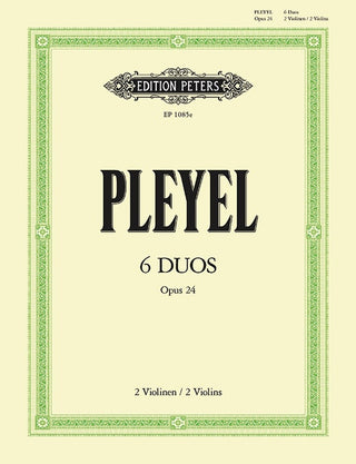 プライエル／6つのヴァイオリン二重奏曲集 作品24《輸入ヴァイオリン楽譜》（ペータース出版）の画像