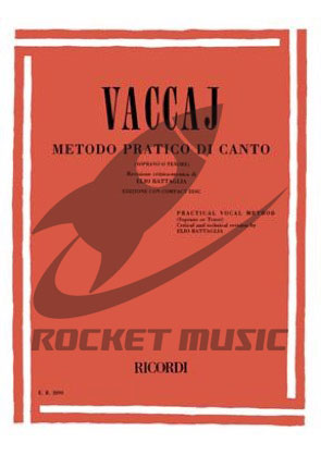 ヴァッカイ/イタリア歌曲用教則本（ソプラノまたはテノール）（CD付）《輸入声楽，合唱譜》の画像