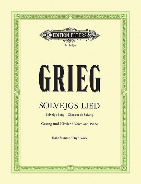 グリーグ／ペール・ギュント組曲からソルヴェイグの歌 (高声)(ペータース出版)《輸入声楽楽譜》の画像