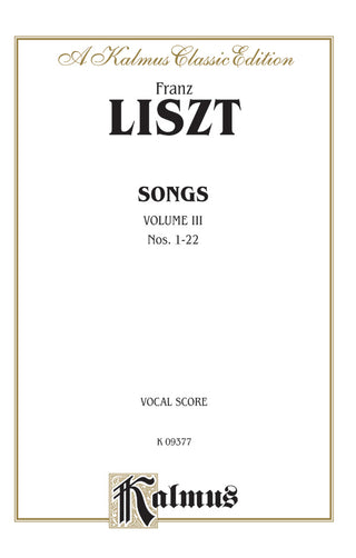 リスト／歌曲集 第3巻《輸入声楽楽譜》