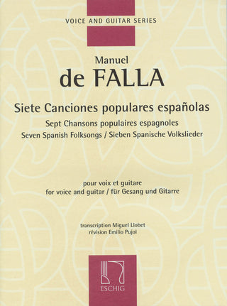 【版元品切】M.ファリャ／7つのスペイン民謡（ギター伴奏）《輸入声楽，合唱譜》の画像