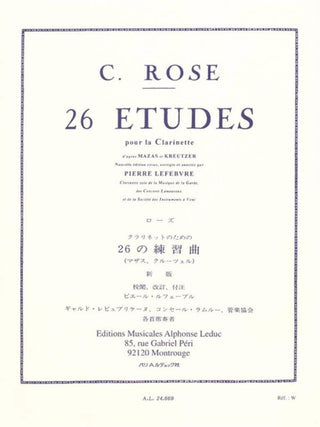 ローズ／クラリネットの為の26の練習曲《輸入クラリネット楽譜》