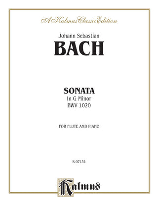 J.S. バッハ／ソナタ ト短調 BWV 1020《輸入フルート楽譜》