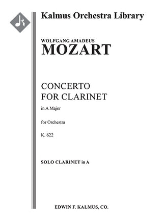 モーツァルト／クラリネット協奏曲 イ長調 K. 622（独奏クラリネットパート譜）《輸入クラリネット楽譜》
